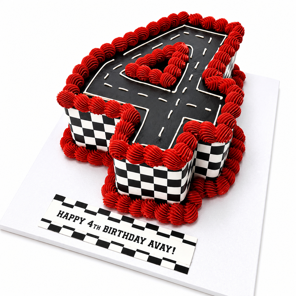 Car Race Digit Cake 12" x 8" - #CRDC910