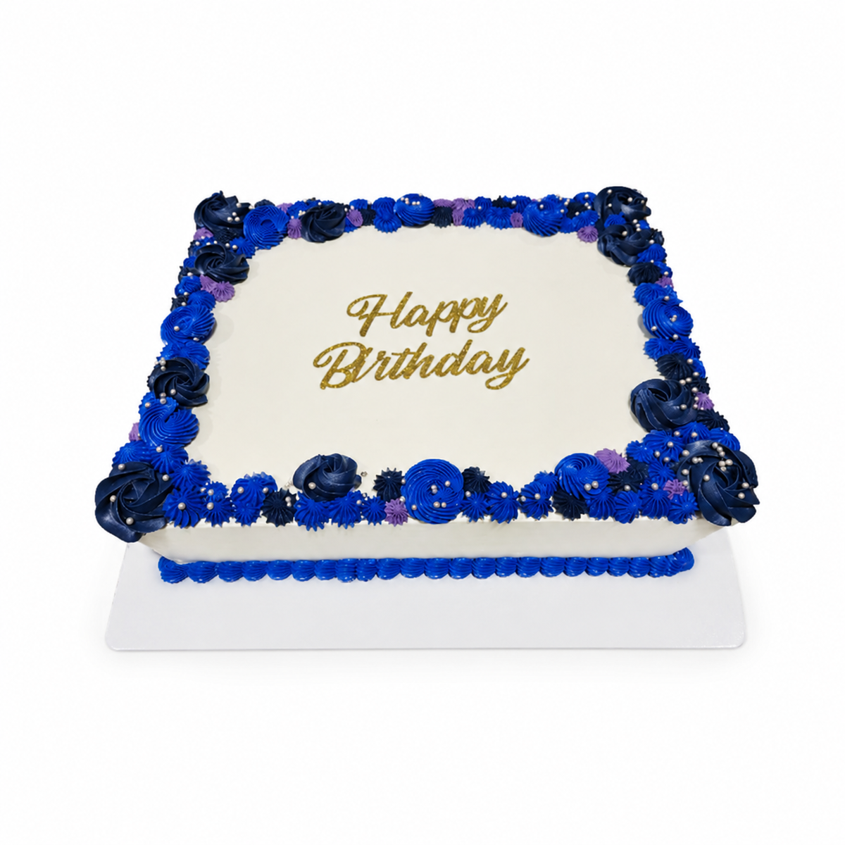 Blue Floral Slab Cake -  #BFS0703