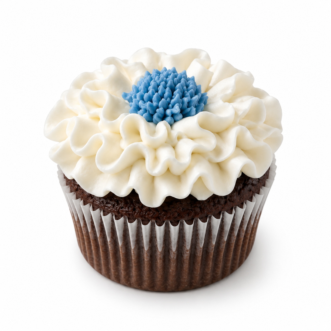 6 x cupcakes à la fleur blanche