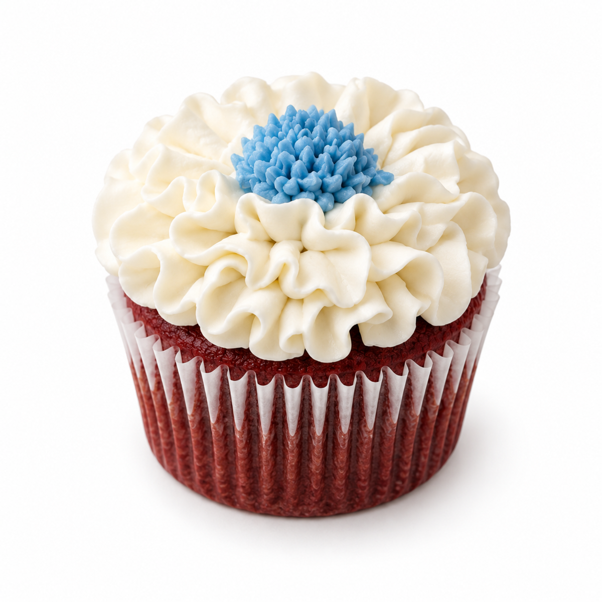 6 x cupcakes à la fleur blanche