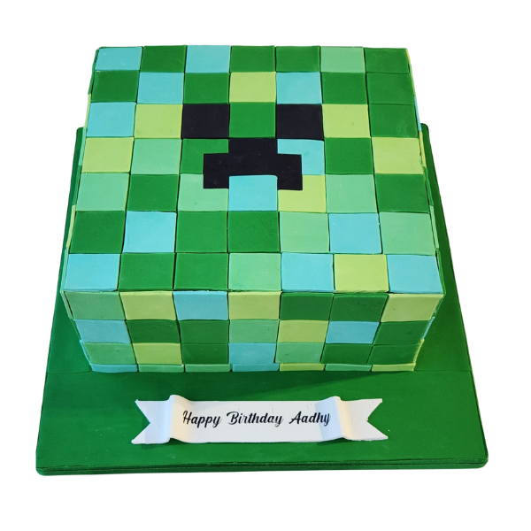Gâteau carré Creeper Minecraft #PT198