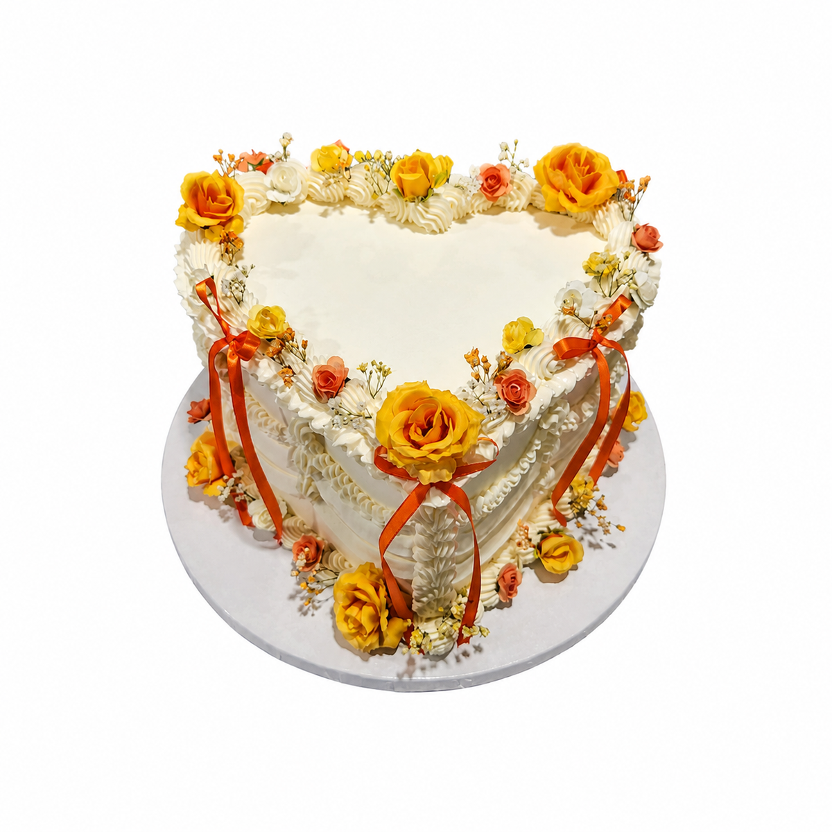 Gâteau Cœur Fleur d'Oranger - #OBH0702