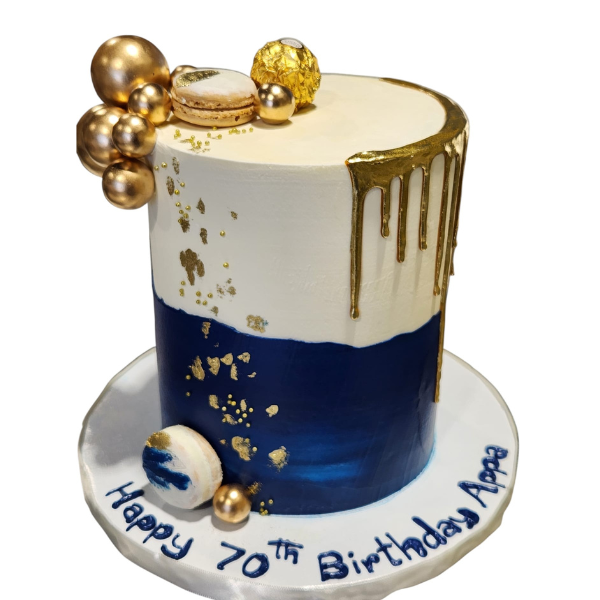 Gâteau Drip Saphir et Or - #PT50