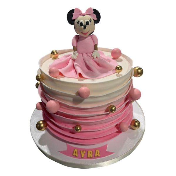 Gâteau rose à volants Minnie Mouse #PT102