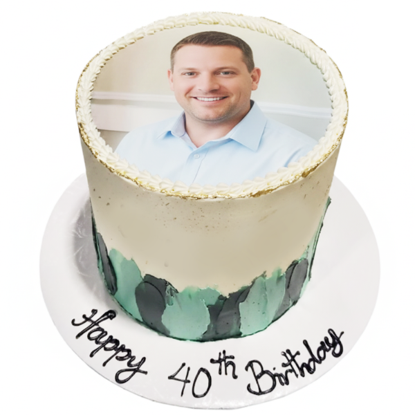 Gâteau à l'image comestible à bordure sculptée 8" - #PT59