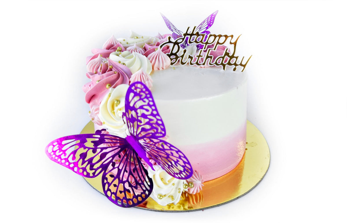 ROSE FLUTTER CAKE 6" - RED VELVET