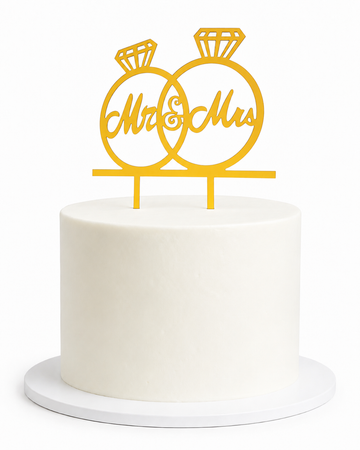 Mr & Mrs Rings Cake Topper