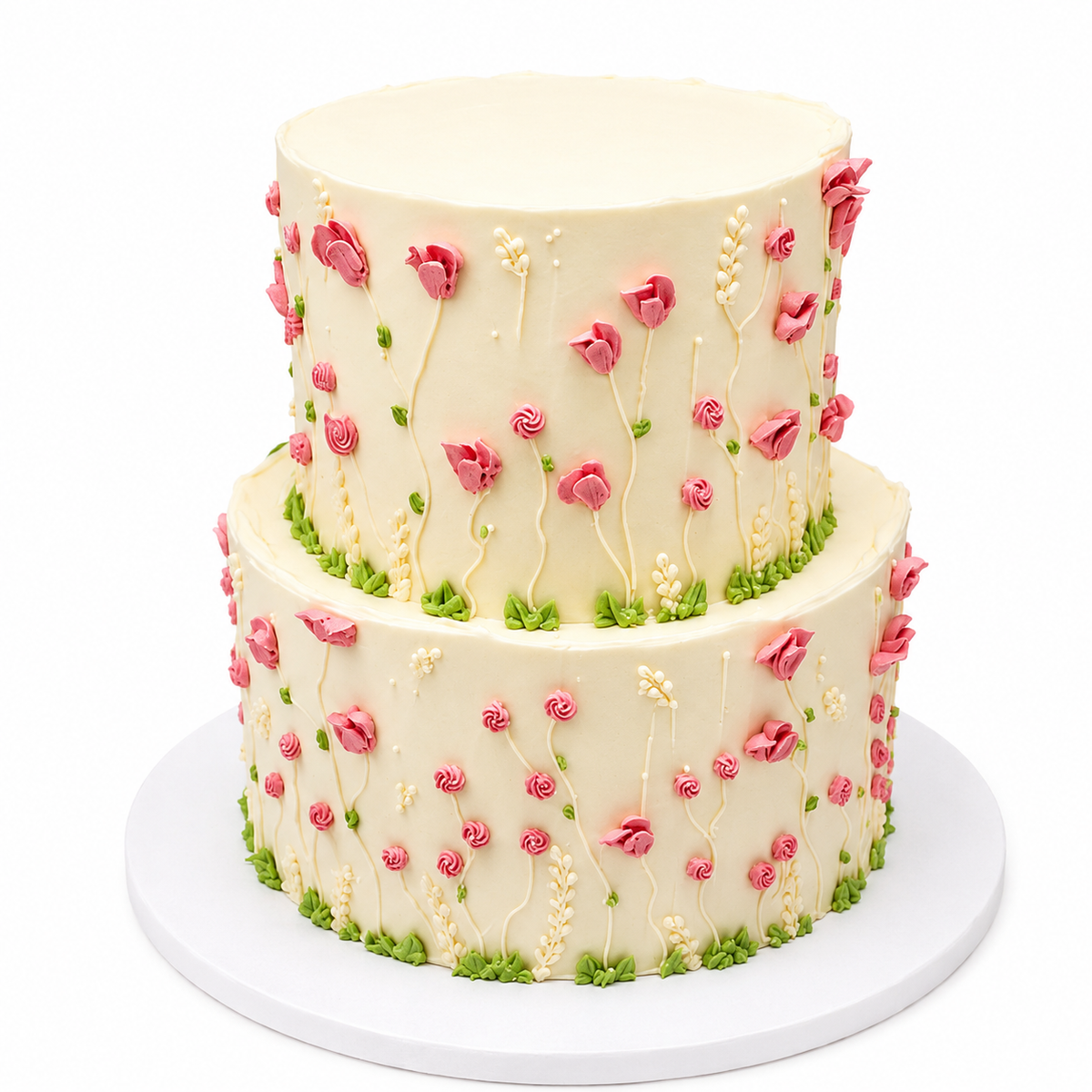 Blushing Wildflower Two-Tier Cake #BW0716