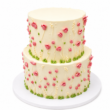 Blushing Wildflower Two-Tier Cake #BW0716